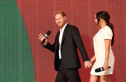 Enrique de Inglaterra y Meghan Markle en el evento Global Citizen Live de Nueva York, el 25 de septiembre de 2021.