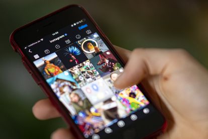 Aplicación de Instagram en un teléfono inteligente.