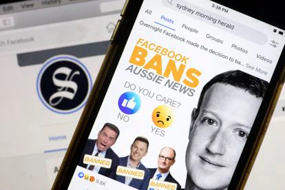 Publicación de un medio australiano sobre el bloqueo de Facebook, una respuesta de la plataforma al proyecto de ley que exigía  pagar a los medios por difundir su contenido.