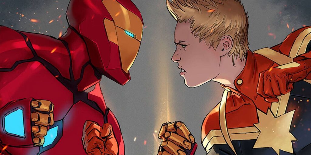 Iron Man piensa que la capitana Marvel es una idiota |