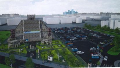 Imagen de la pirámide que quiere construir el artista Nacho Cano en el barrio madrileño de Hortaleza.