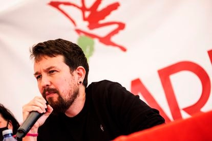 Pablo Iglesias, este sábado durante su intervención en la celebración del centenario del PCE.