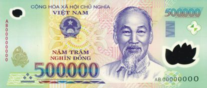Billete de 500.000 dong de Vietnam. 