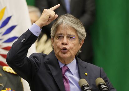 El presidente de Ecuador Guillermo Lasso durante una intervención en septiembre