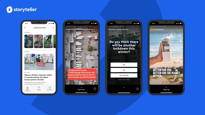 Historias como servicio: Storyteller permite que cualquier persona agregue Historias a sus propias aplicaciones o sitio web.