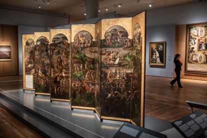 'Biombo de estrado (Historia de la Conquista de Tenochtitlan)'. Obrador de los Correa. 1692-96. Madrid, Colección particular