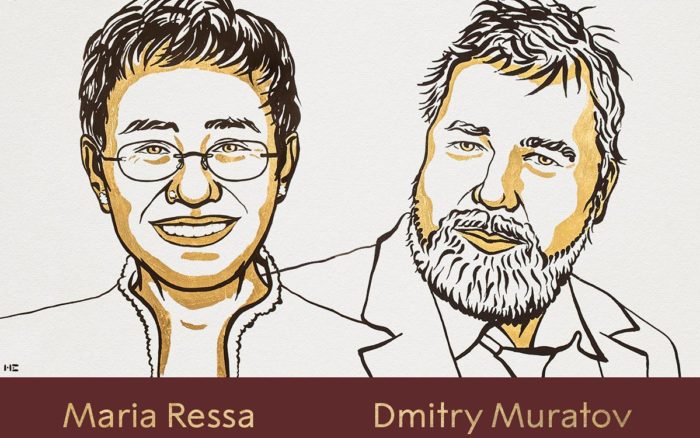 Los periodistas Maria Ressa y Dimitri Muratov, premio Nobel de la Paz 2021