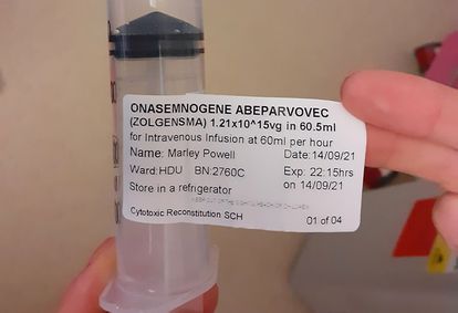 El tratamiento inyectable Zolgensma de Novartis.