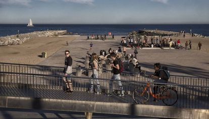 El espigón del Gas, donde se crearía una plataforma para levantar la escultura de Jaume Plensa en Barcelona.