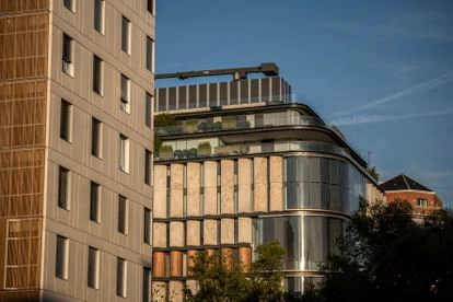 Esquina del edificio de la calle de Lagasca, 99.