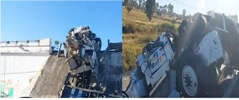 Aparatoso accidente, tráiler se queda sin frenos y se lleva autos en El Trébol, San Juan del Río
