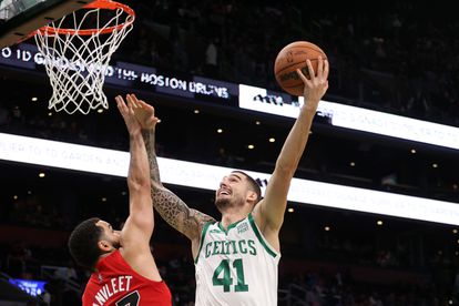 Juancho Hernangómez, en su debut con los Celtics