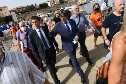 Carles Puigdemont, después de que una jueza de Cerdeña lo pusiera en libertad el sábado.