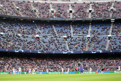 Imagen del Camp Nou durante el encuentro de Champions del Barça ante el Dinamo de Kiev.