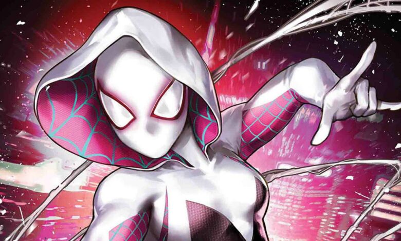 La cosplayer de Spider-Gwen se viste con el icónico disfraz de Spider-Verse