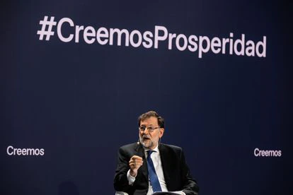 Mariano Rajoy, el pasado lunes, en la convención del PP.