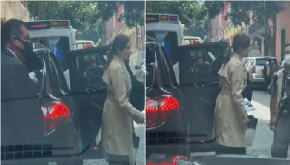 Lily Téllez es captada en un lujoso auto Porsche, “es del papá de mi hijo”, aclara al ser  soprendida