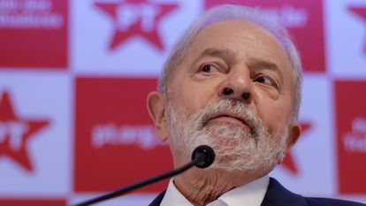 Lula da Silva, durante una conferencia de prensa, este viernes en Brasilia.