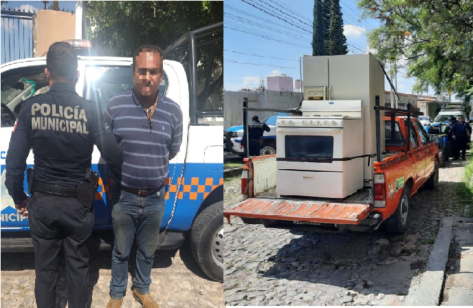 Sorprenden “in fraganti” a sujetos robando una casa, contrataron hasta taxi, en zona oriente de San Juan del Río