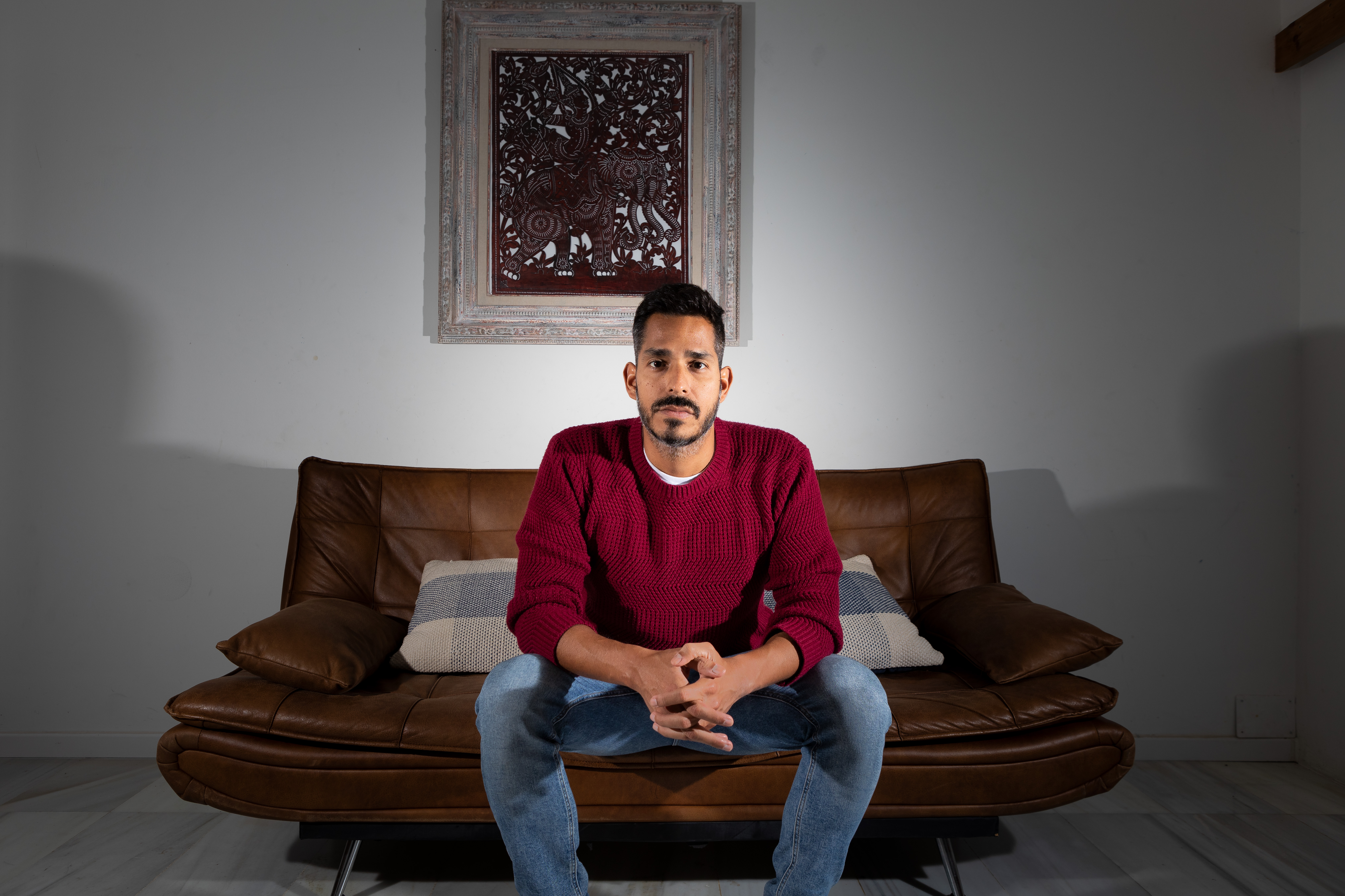 Juan Carlos Pérez en su domicilio de Palmanyola.