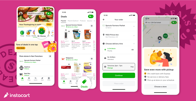 Instacart lanza la opción de envío gratuito y reducido en mercados selectos, 'Pestaña de ofertas' y más
