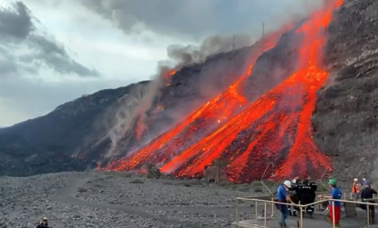 Video: la lava del volcán en La Palma se traga por completo una turística playa