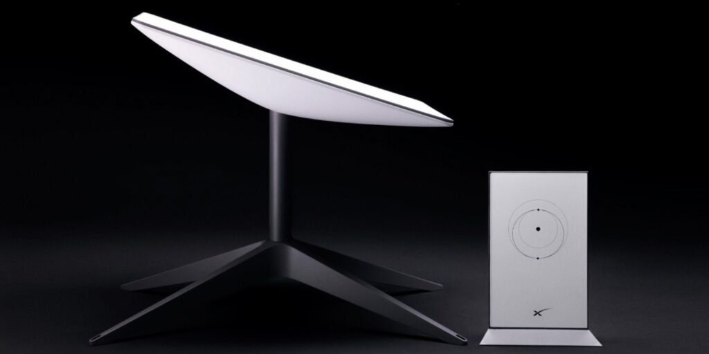 SpaceX actualiza el kit Starlink con un nuevo plato de Internet rectangular