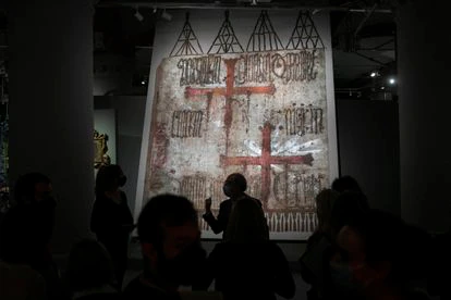 Tapiz elaborado por Gaudí y Jujol para los Juegos Florales de 1907, que no se había vuelto a ver desde ese año.