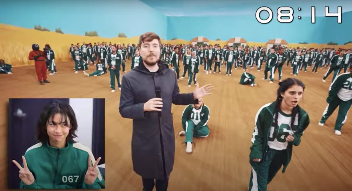 El ‘youtuber’ MrBeast recrea las pruebas de ‘El  juego del calamar’ con 456 personas