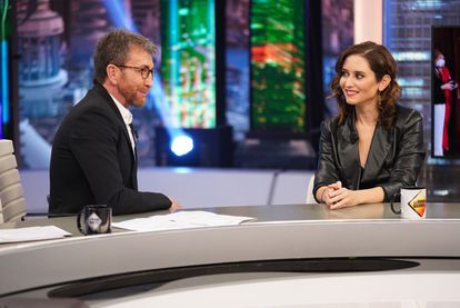Pablo Motos e Isabel Díaz Ayuso, este martes en 'El hormiguero'.