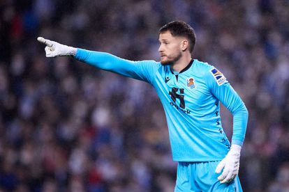 El portero de la Real, Alex Remiro, el pasado domingo contra el Athletic.