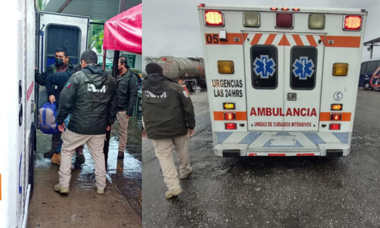 Detienen a 36 migrantes que viajaban en ambulancia de cuidados intensivos