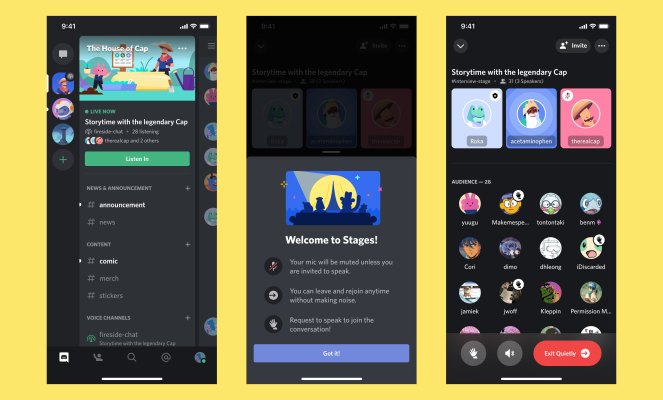 Discord está lanzando nuevos canales tipo Clubhouse para eventos de audio