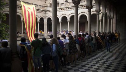 Acto a favor del referéndum en la Universidad de Barcelona, en septiembre del 2017.