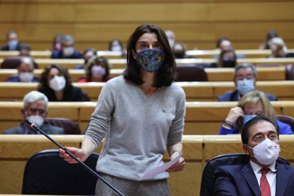 La ministra de Justicia, Pilar Llop interviene en la sesión de control al Gobierno en el pleno del Senado, este martes en Madrid.