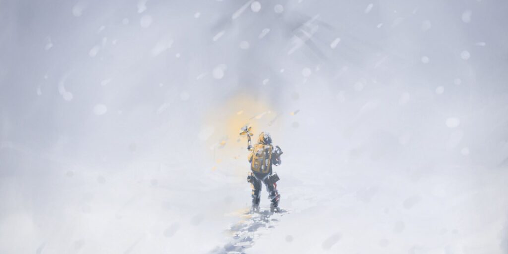 El encuentro de Death Stranding BT en la nieve parece aterrador en la pintura