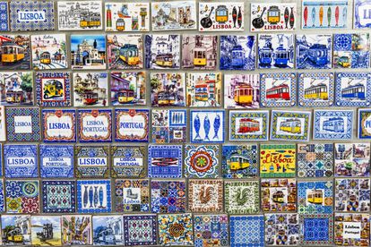 Azulejos típicos del diseño portugués.