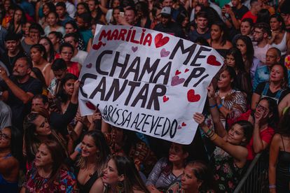 Seguidores Marília Mendonça durante uno de sus últimos conciertos, en octubre de 2021.