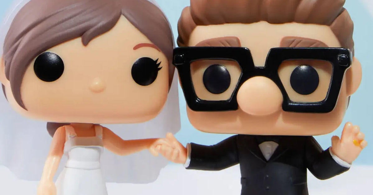 Ellie y Carl de Disney’s Up están juntos para siempre en esta boda Funko Pop 2-Pack