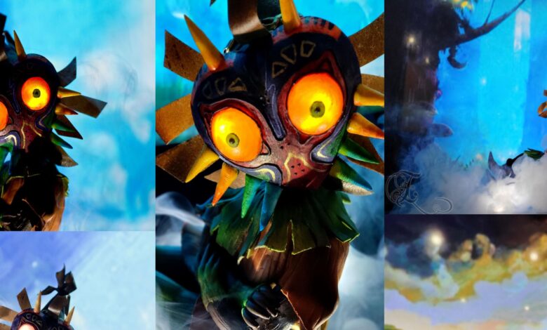 Fan de Zelda construye la máscara de Majora Skull Kid con pastel