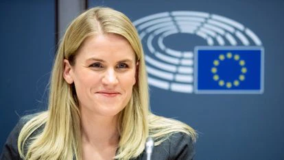 Frances Haugen, este lunes en la Eurocámara.