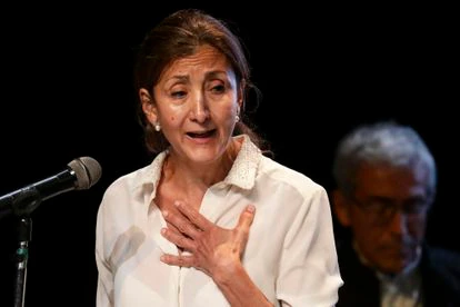 Ingrid Betancourt, durante un encuentro con exmiembros de las FARC en junio de este año.