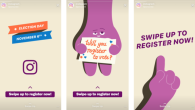Instagram promoverá la votación a mitad de período con pegatinas e información de registro.