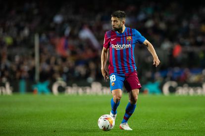 Jordi Alba, durante el último encuentro liguero ante el Alavés.