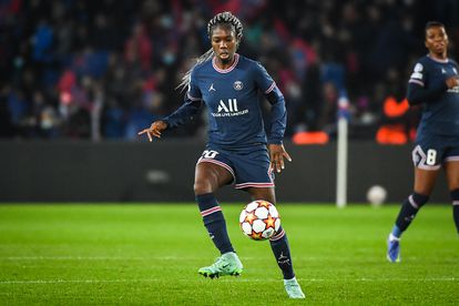 Aminata Diallo en el partido del PSG contra el Real Madrid.