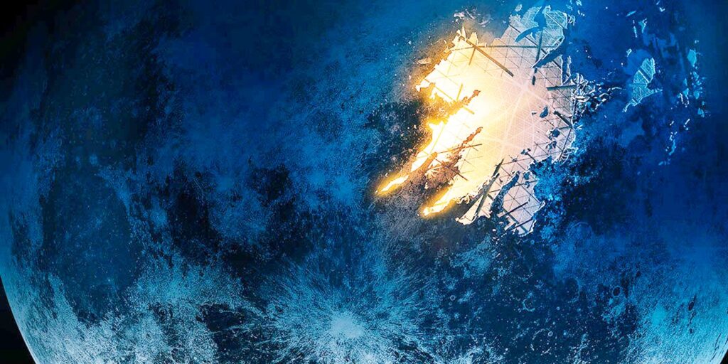 La luna está hueca en el nuevo cartel de la película Moonfall |