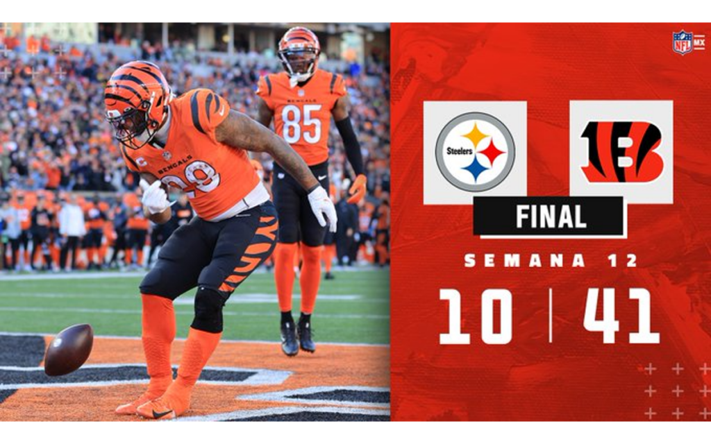 NFL: Hacen Bengalíes chatarra a Acereros | Resultados