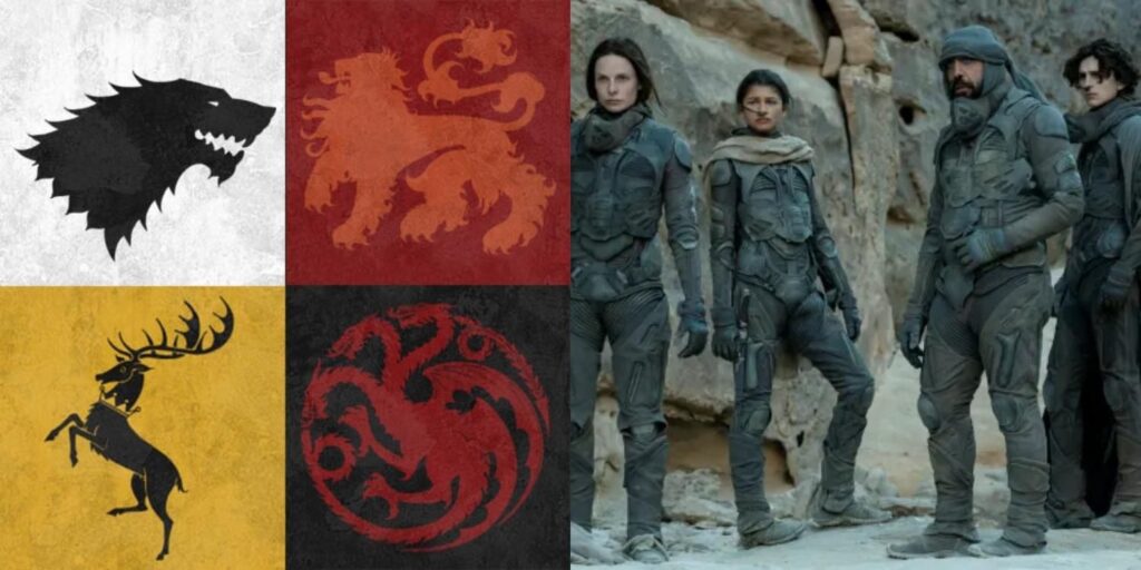 Personajes de Dune clasificados en sus casas de Juego de Tronos
