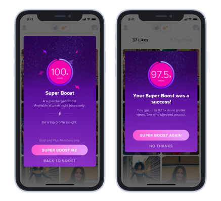 Tinder lanza una nueva opción a la carta, Super Boost, solo para suscriptores
