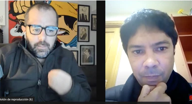 Fragmento del video en entrevista a Yunior García desde España.